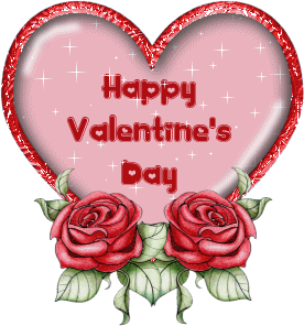 Czerwony napis Happy Valentine Day w pięknym sercu